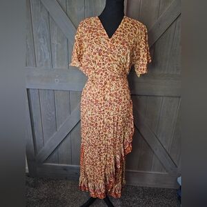 Acanela Expeditions Wrap Floral Dress sz XXL
